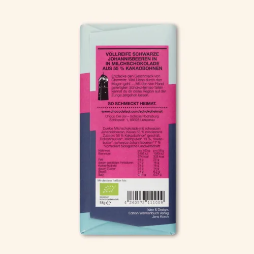 SchokoHeimat - Gablenz* Bio Schokolade von Choco Del Sol Produkt Rückseite