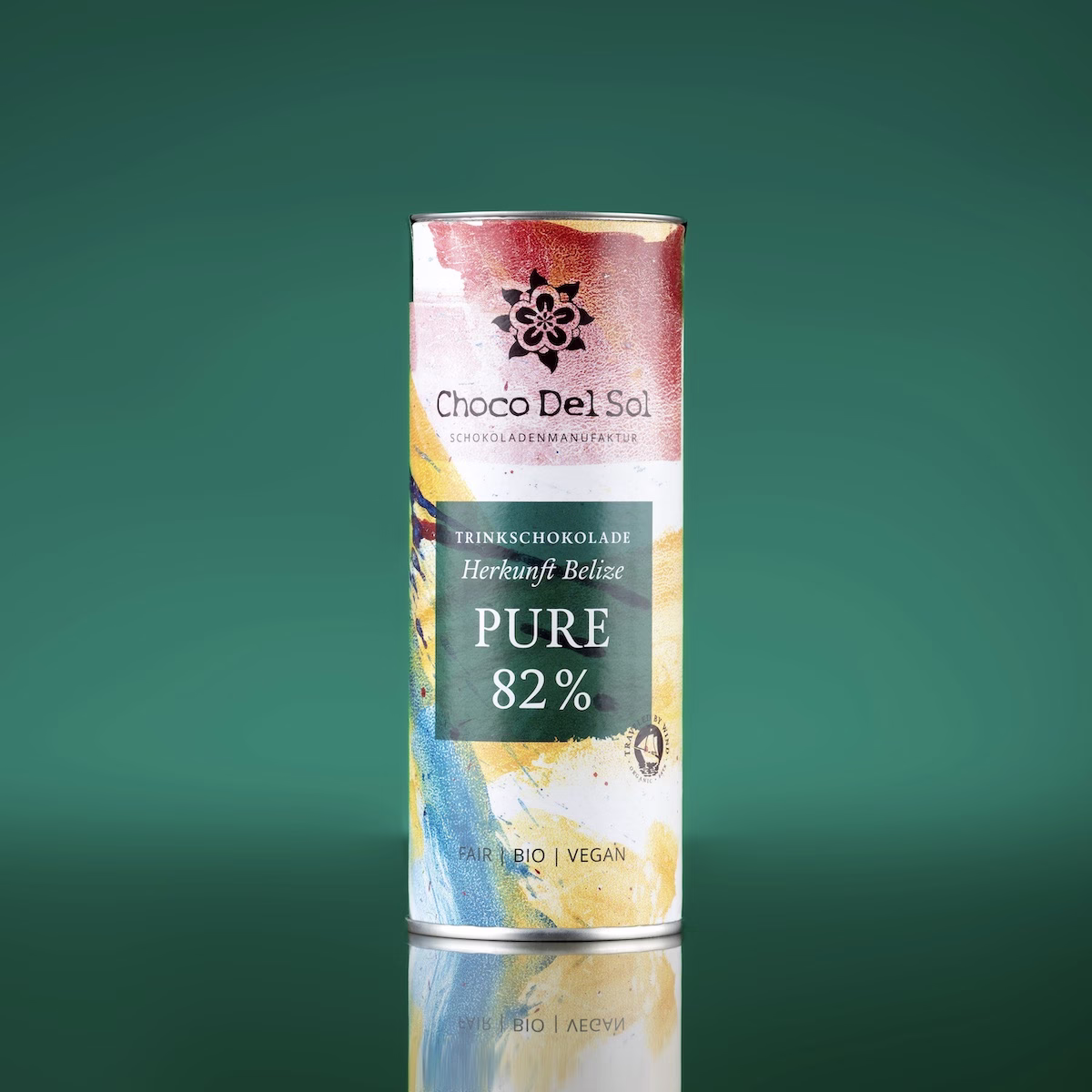 Bean-to-Bar Trinkschokolade Pure 82 Prozent Bio von Choco Del Sol Produktbild