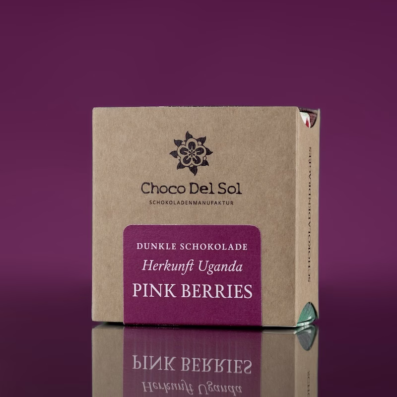 Bean-to-Bar Schokolade Pink Berries Bio von Choo Del Sol Produktbild