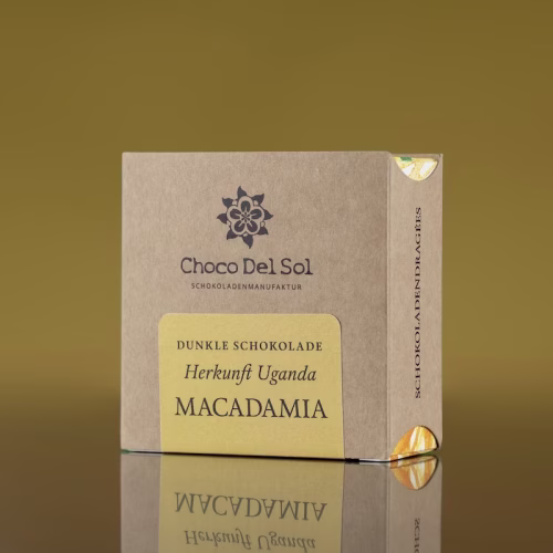 Bean-to-Bar Schokolade Macadamianüsse Dunkel Bio von Choco Del Sol Produktbild