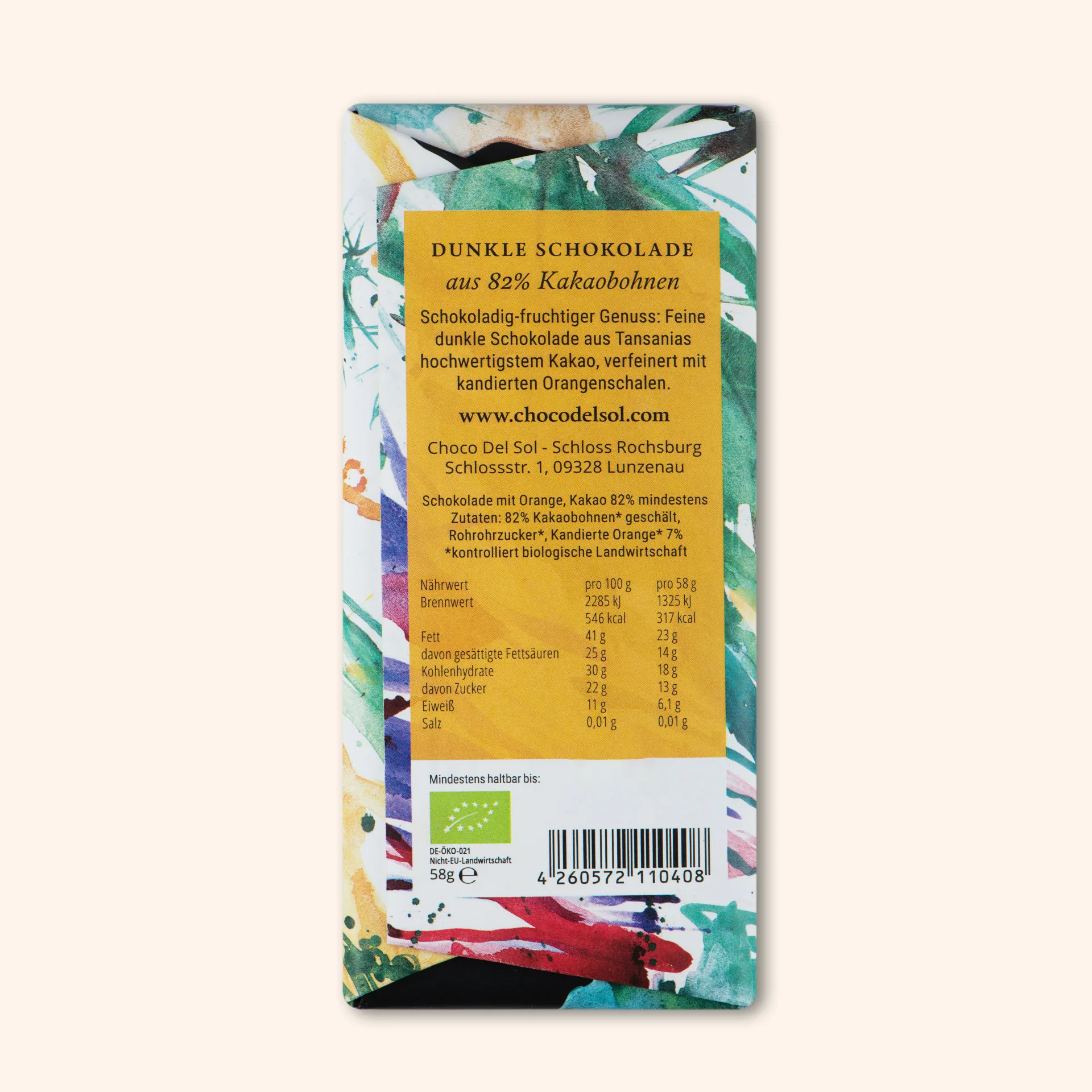 Orange - Vegane Bio Schokolade* – Bild 2