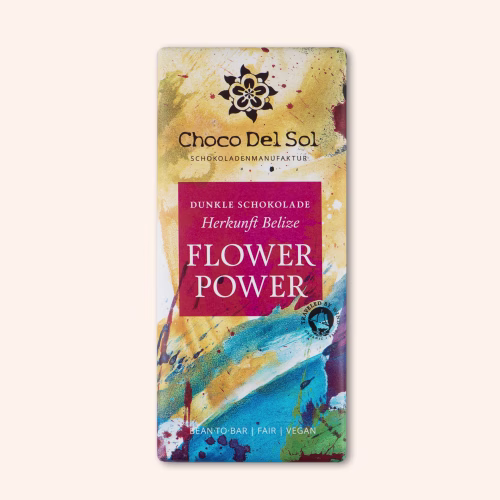 Bean-to-Bar Schokolade Flower Power Vegan Bio von Choco Del Sol Produktbild