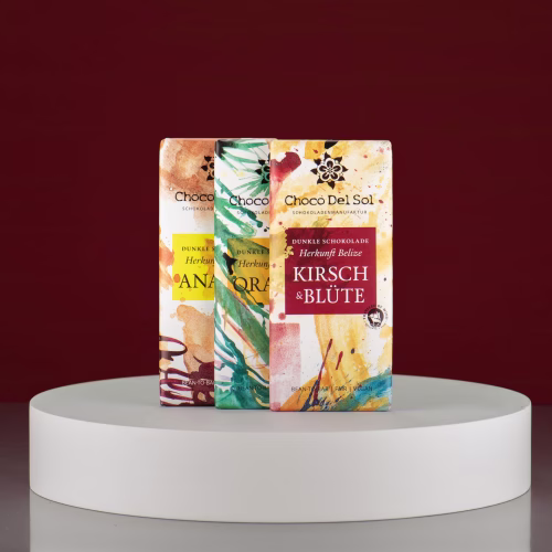 Bean-to-Bar Schokolade Frucht Tasting Set Bio von Choco Del Sol Produktbild