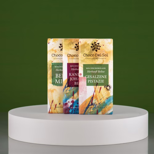 Bean-to-Bar Schokolade Milchschokoladen Tasting Set Bio von Choco Del Sol Produktbild