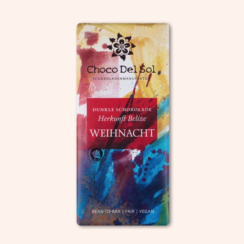 Bean-to-Bar Schokolade Weihnacht Vegan Bio von Choco Del Sol Produktbild