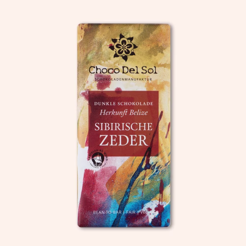 Bean-to-Bar Schokolade Sibirische Zeder Vegan Bio von Choco Del Sol Produktbild